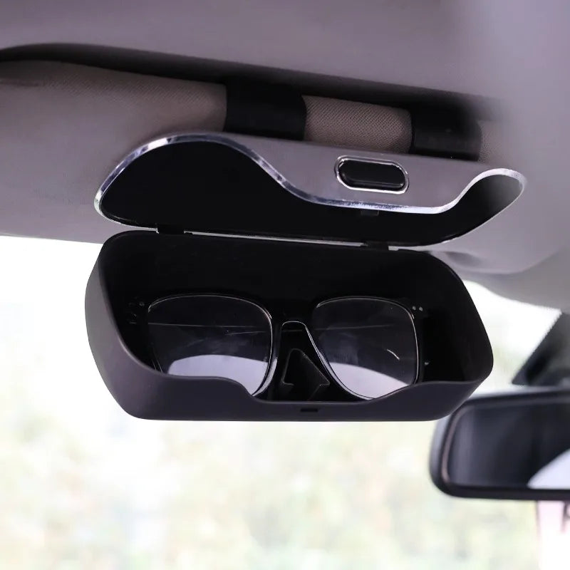 Portable Car Glasses Holder Sun Visor Clip Box