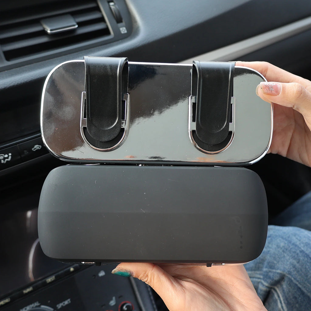 Portable Car Glasses Holder Sun Visor Clip Box