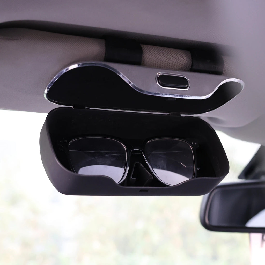 Portable Car Glasses Holder Sun Visor Clip Box