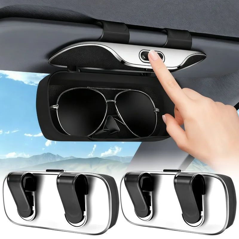 Portable Car Glasses Holder Sun Visor Clip Box