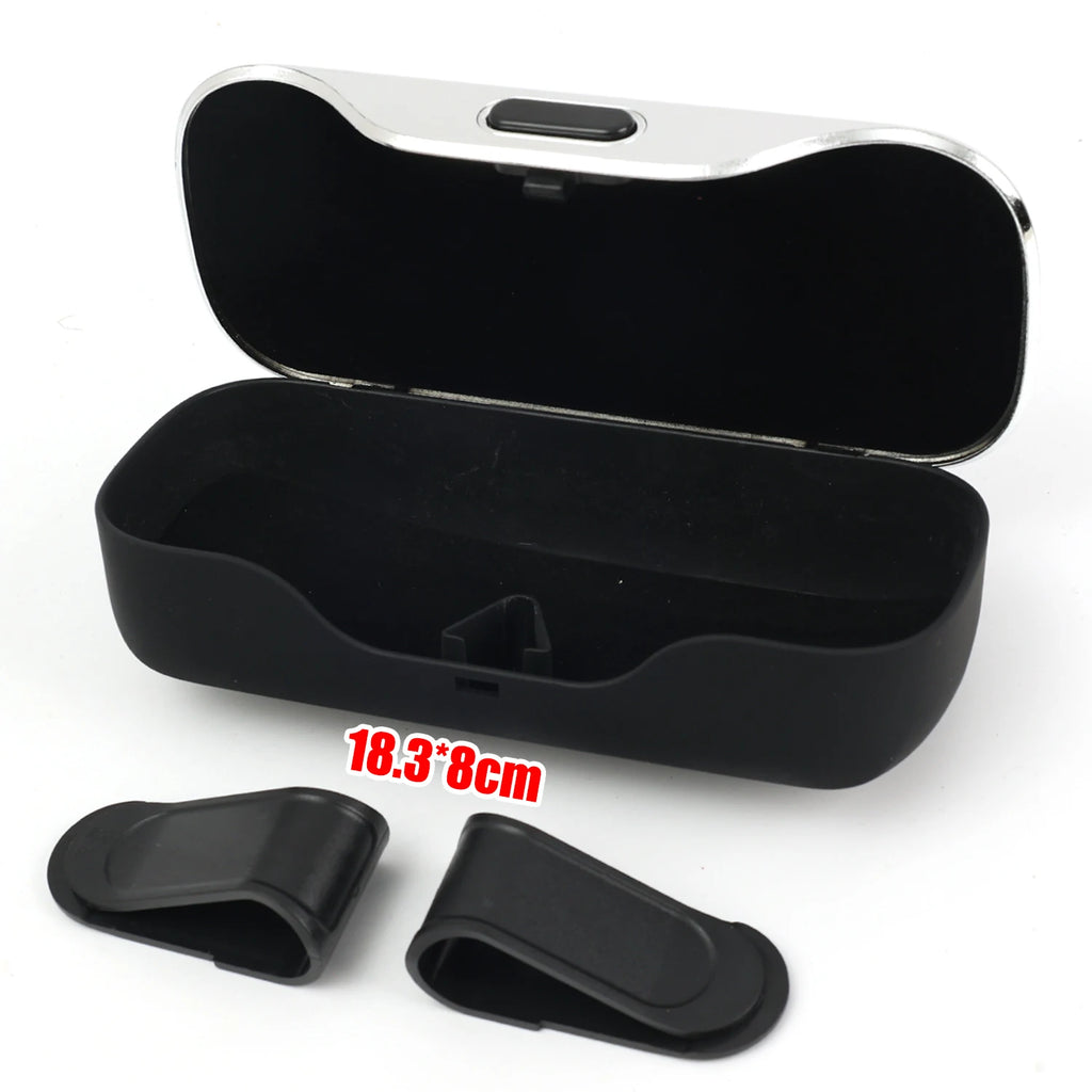 Portable Car Glasses Holder Sun Visor Clip Box