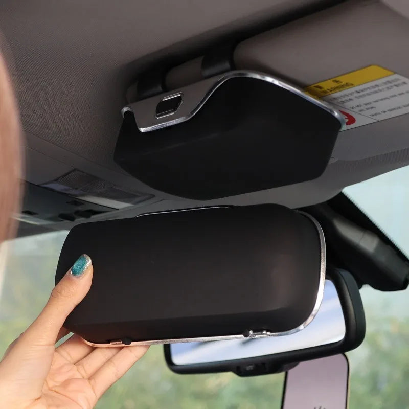 Portable Car Glasses Holder Sun Visor Clip Box