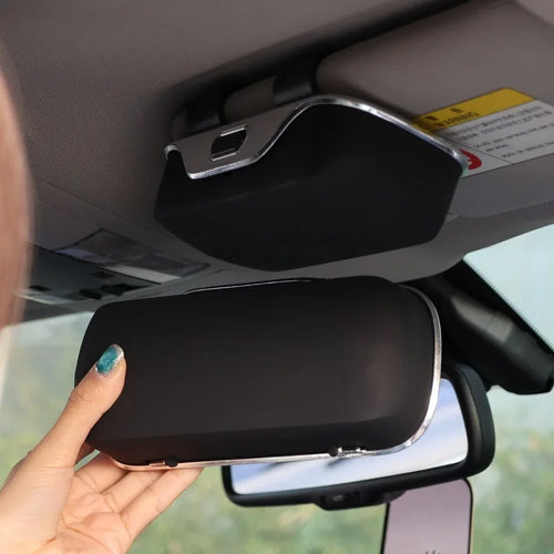 Portable Car Glasses Holder Sun Visor Clip Box