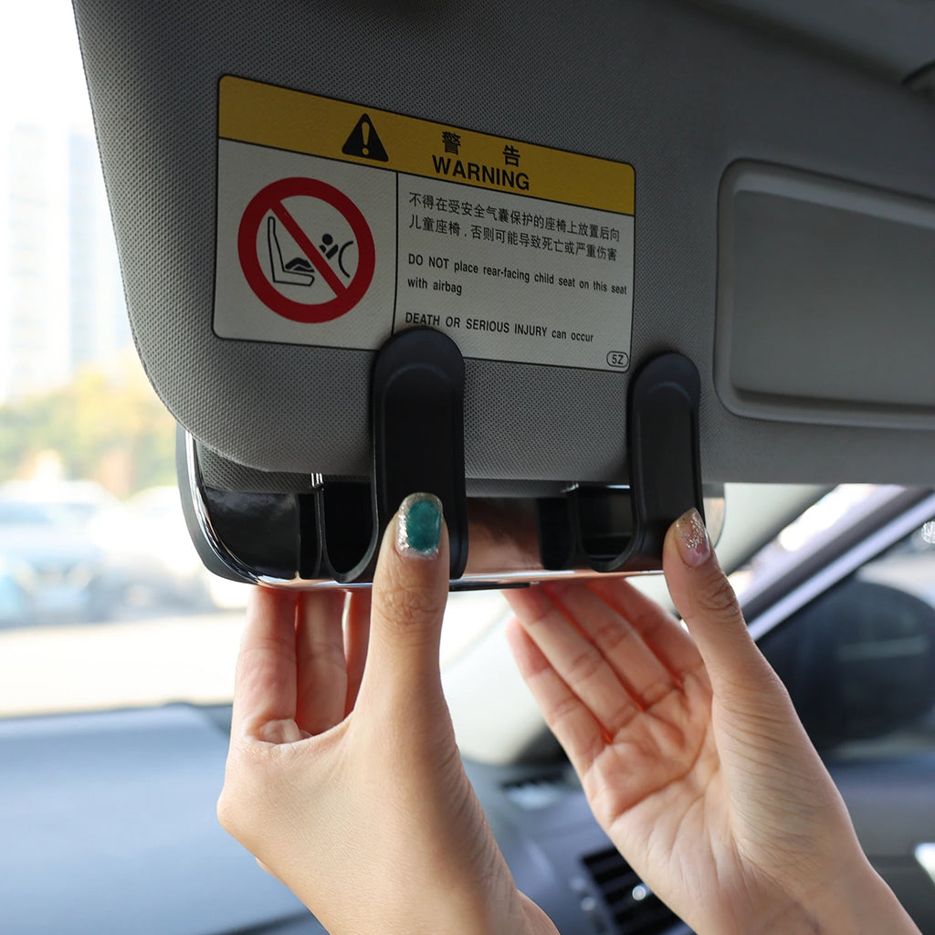 Portable Car Glasses Holder Sun Visor Clip Box